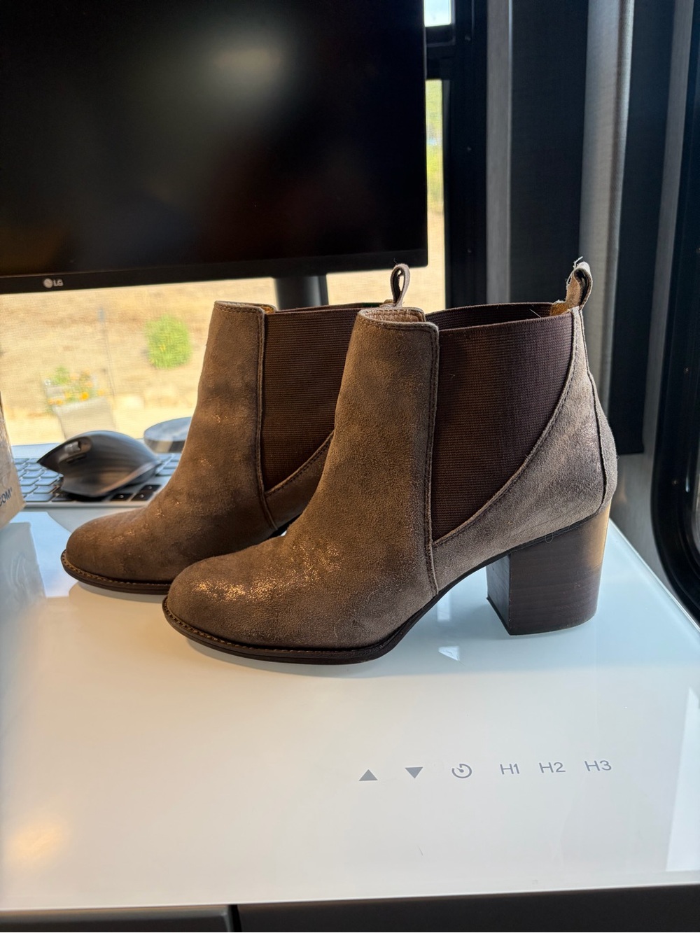 Sofft Brown Taupe Suede Ankle Booties